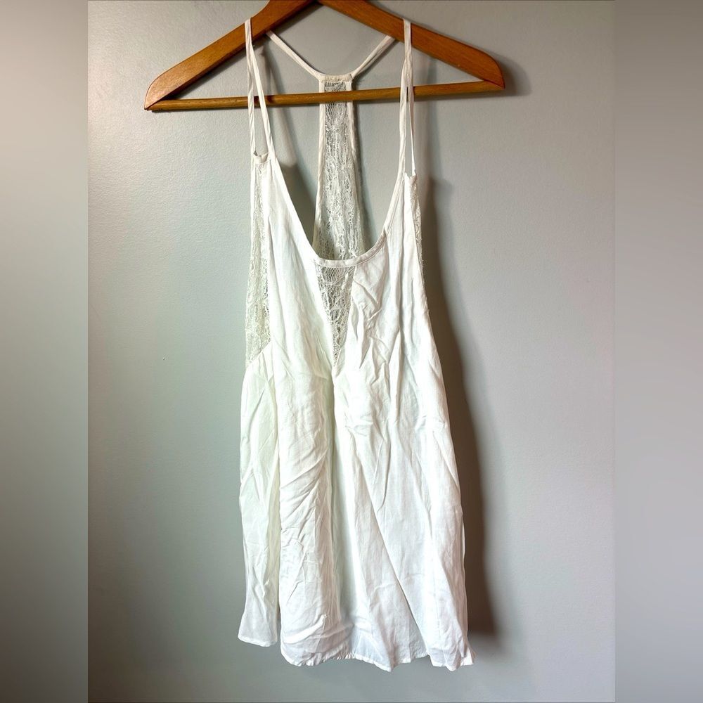 NWT Millau Women's White Lace Tank Top mini dress size XS. Boho Romantic